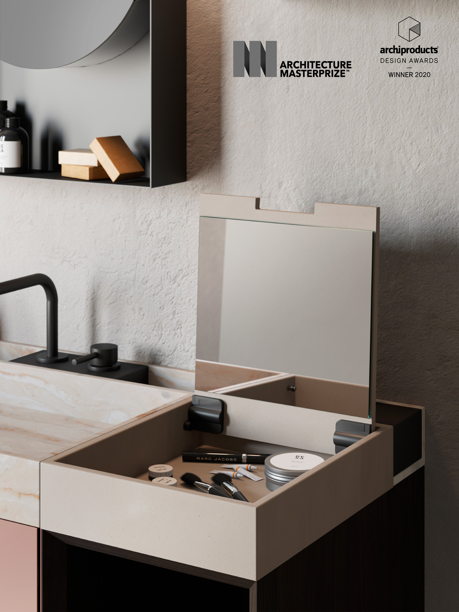 Rexa Design Умывальник с косметической консолью и органайзером REXA-ST294 