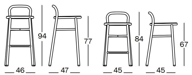 Алюминиевый стул с подставкой для ног Magis труба ARCH-00100254 - Вид №2