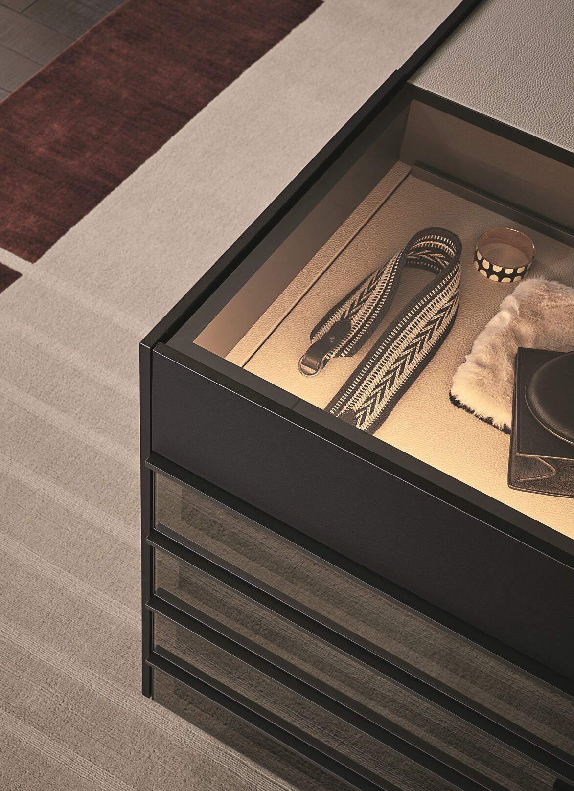 Деревянный и стеклянный комод Poliform SET UP ARCH-00137824 - Вид №1