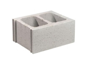 Однокамерный бетонный вибро-сжатый блок для кладки