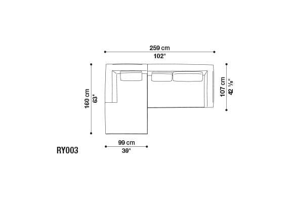 Угловой диван из ткани B&B Italia ARCH-00050600 - Вид №26