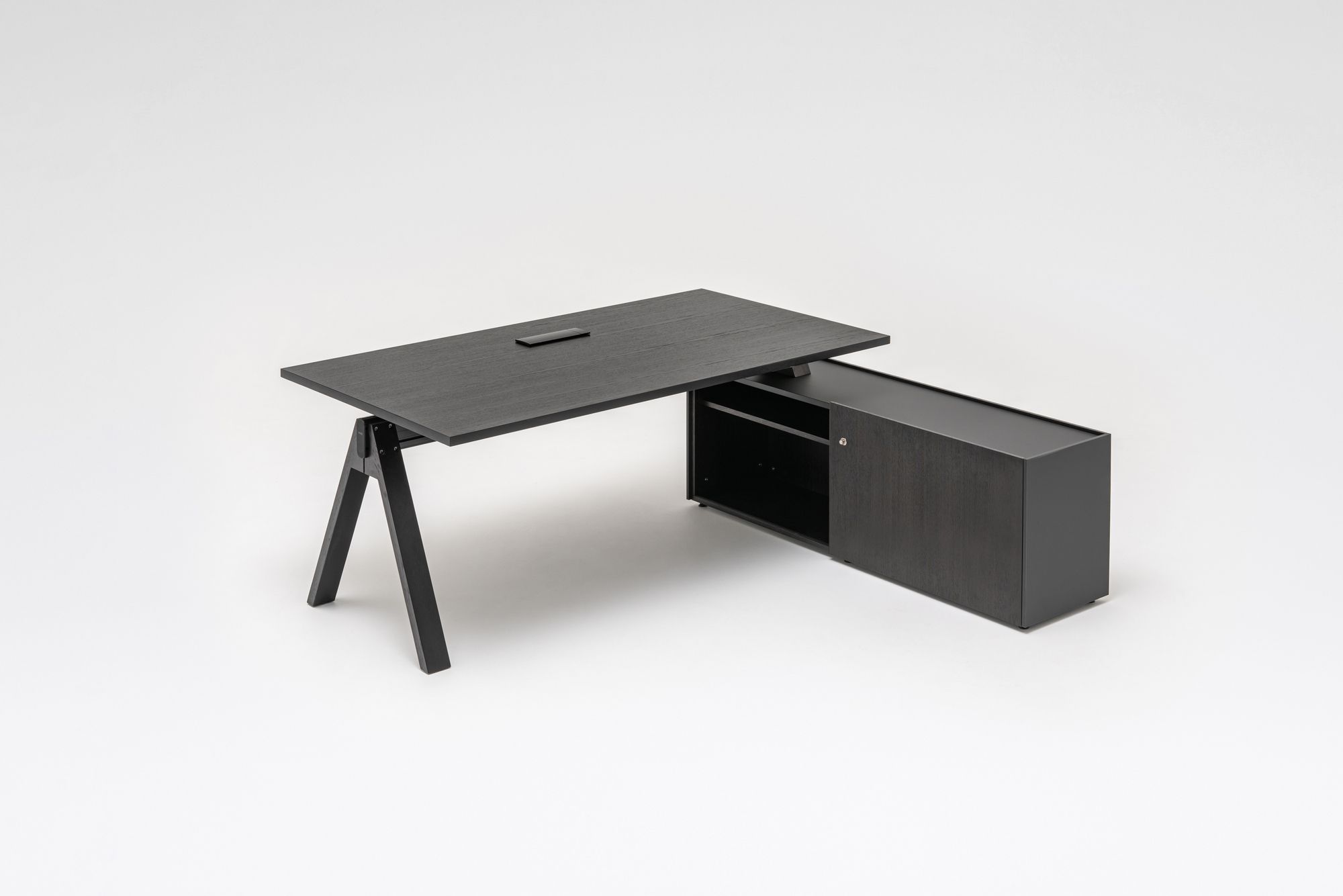 Деревянный угловой секционный стол со встроенной полкой MDD Viga ARCH-00080022 - Вид №40