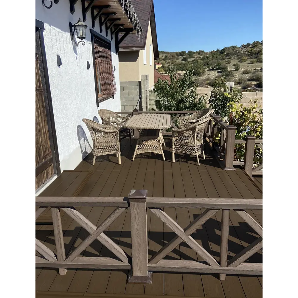 Террасная доска ДПК T-Decks цвет Венге 4000x150x25 мм двусторонний вельвет 0.6 м² STLM-2020840 - Вид №11