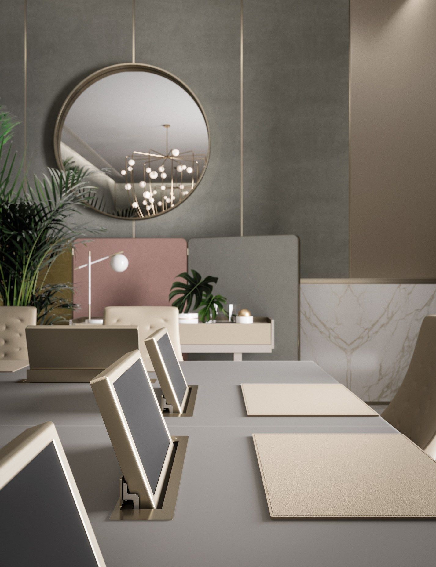 Прямоугольный стеклянный стол для совещаний с системой люверсов PROF Bespoke ARCH-00110996 - Вид №2