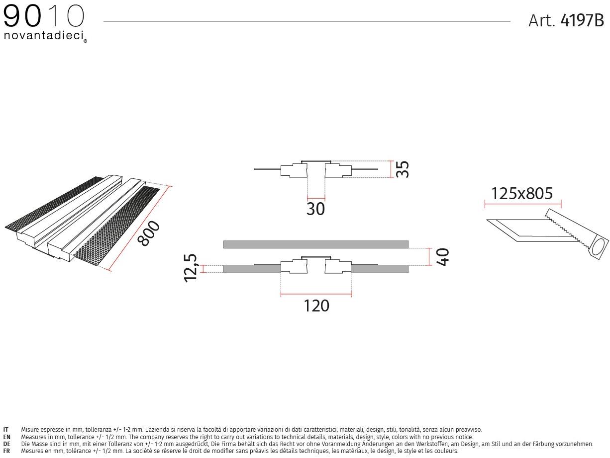 9010 novantadieci Встраиваемый потолочный светильник led cristaly®  4197a/b/c  - Вид №3