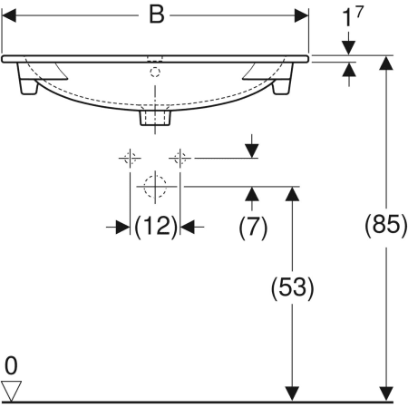 500.643.01.2 Встраиваемая раковина Geberit Acanto Geberit  - Вид №3