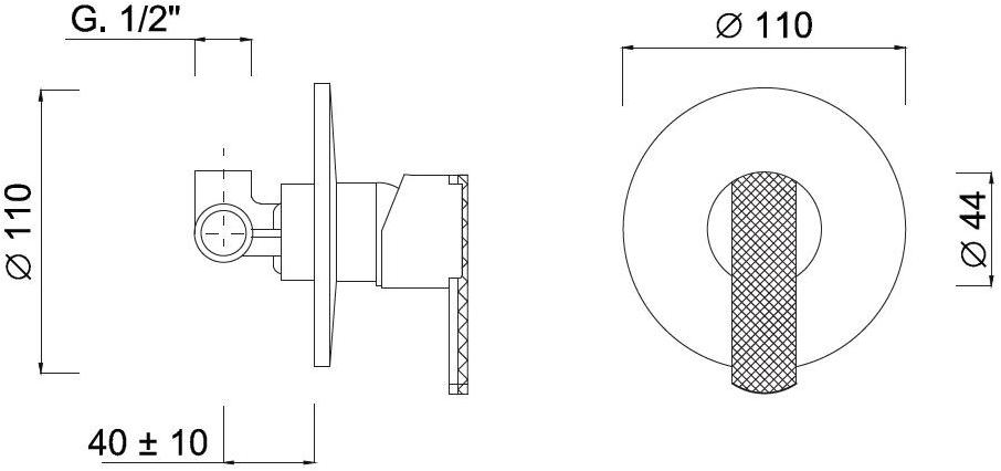 Rubinetteria Giulini Встроенный однорычажный смеситель для душа Deluxe - surf F5815dl - Вид №1