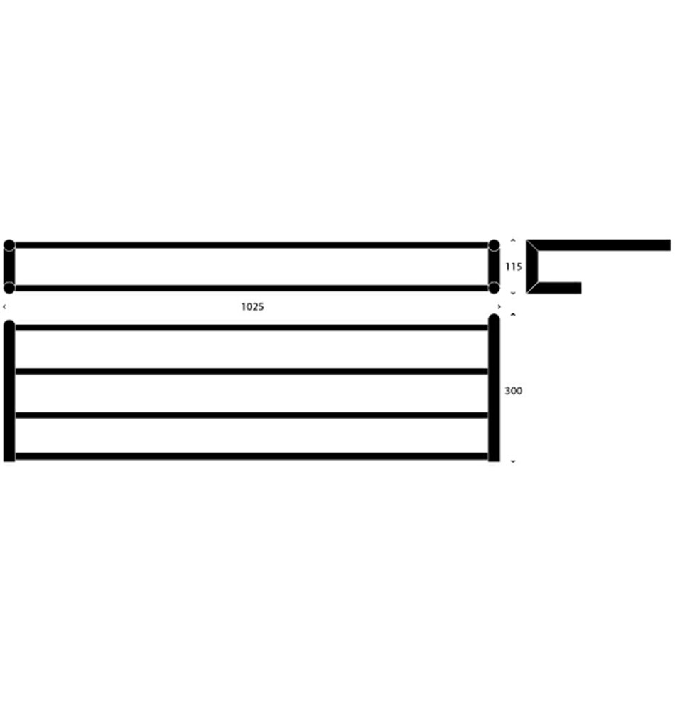 FROST Гардеробная полка 2, 100см » матовая. Нержавеющая сталь Матовый N1936-1  - Вид №4