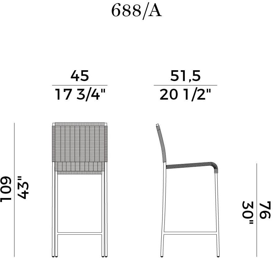 Potocco Табурет высокий с подставкой для ног Agra 688/a - Вид №4