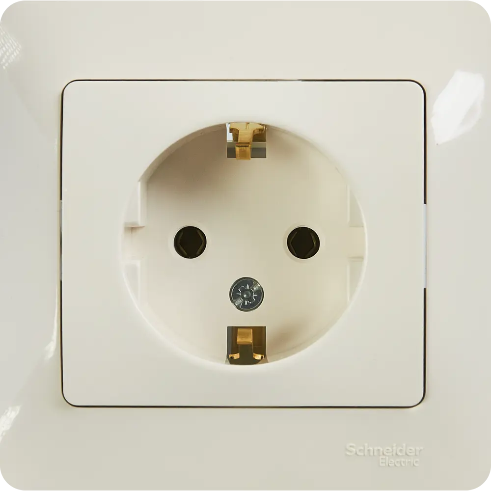 Schneider Electric Glossa - встраиваемая розетка с заземлением молочного цвета 86710178 STLM-0070795