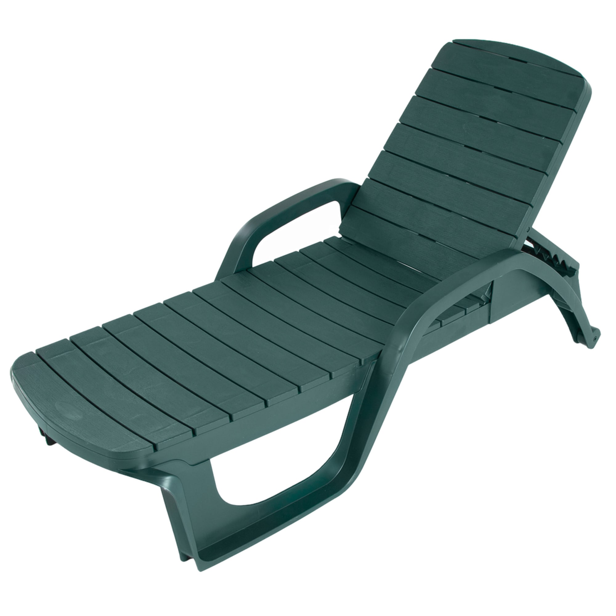 88243234 Шезлонг Элластик-пласт Прованс 195x72x45 см пластик зеленый Santreyd 