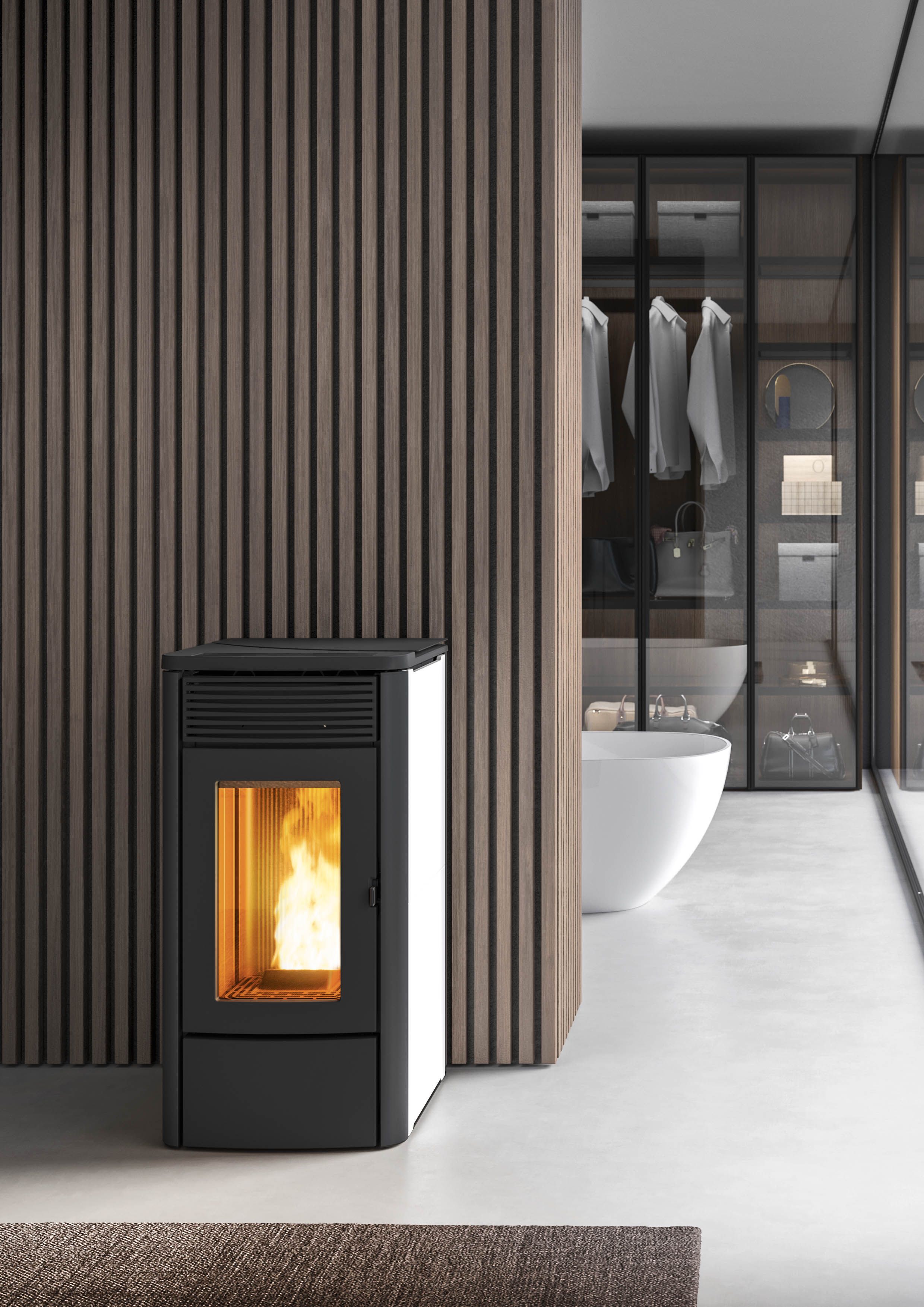 Пеллетная печь с водонепроницаемой структурой с керамическими боковинами MCZ ALYSSA ARCH-00129705 - Вид №1