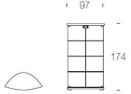 Tonin Casa Витрина из дерева и стекла со встроенной подсветкой sun-id-1360625 - Вид №4