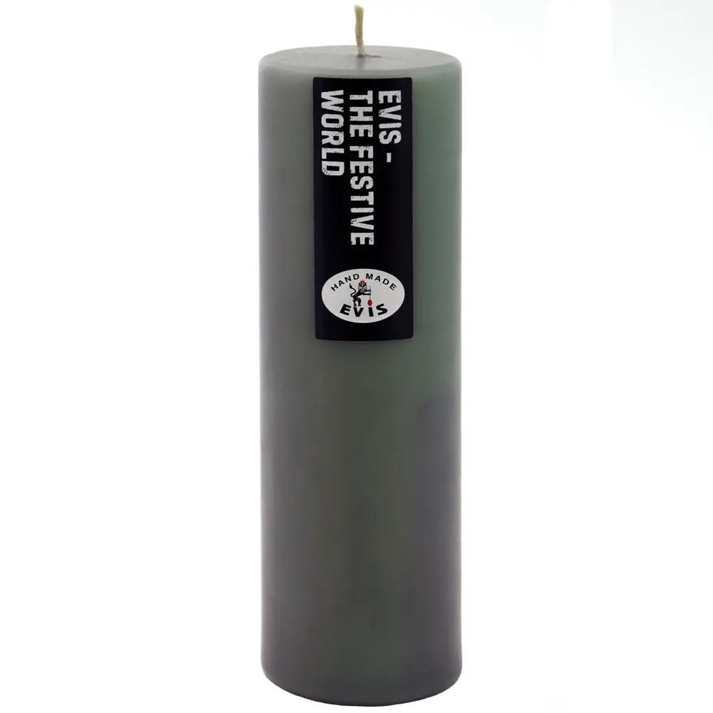 Свеча столбик Цилиндр средняя серая 10 см EVIS STLM-2163646