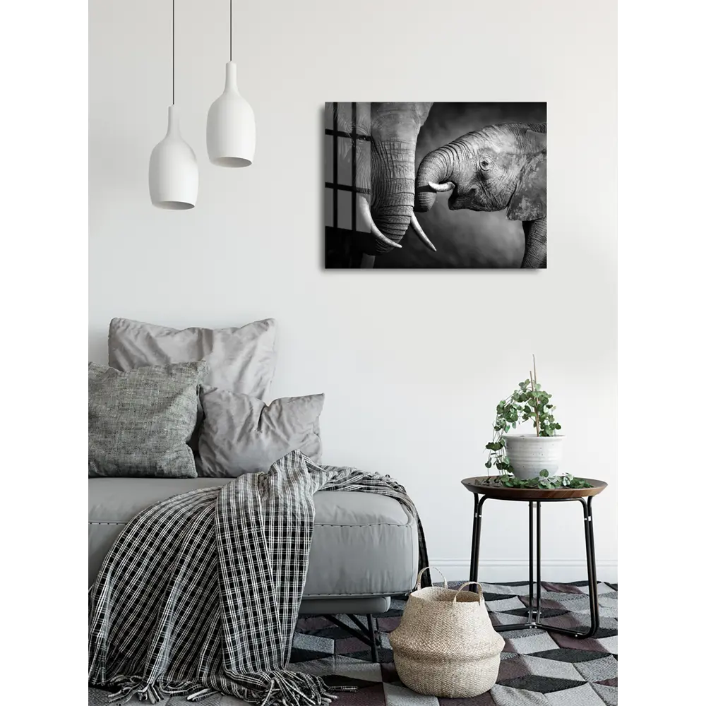 Картина на стекле "Семейство слонов" 80x60 см 82924226 STLM-2074143 ARTABOSKO  - Вид №3