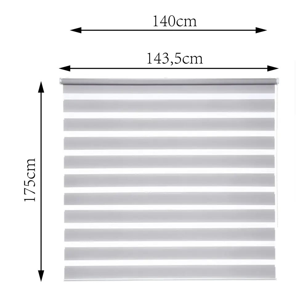 INSPIRE Peter — рулонная штора день-ночь светло-серая 140x175 см 85225683 STLM-0060117 - Вид №2