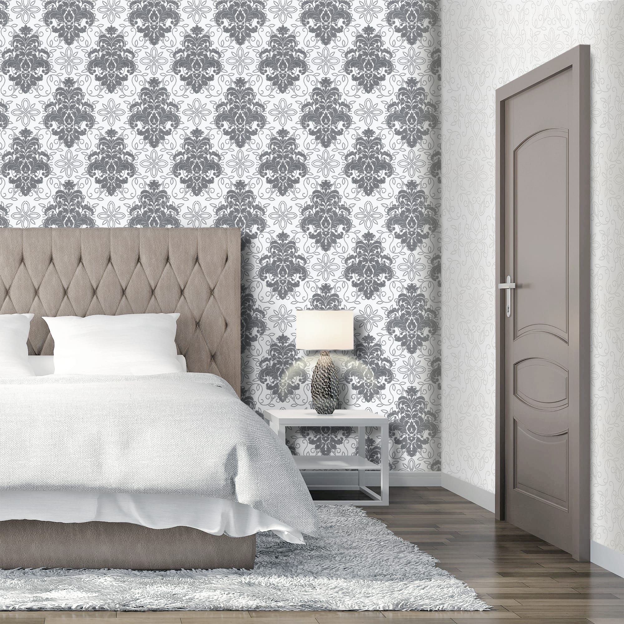 82399701 Обои флизелиновые серые 1.06 м 1116-22 Вензель Santreyd  - Вид №3