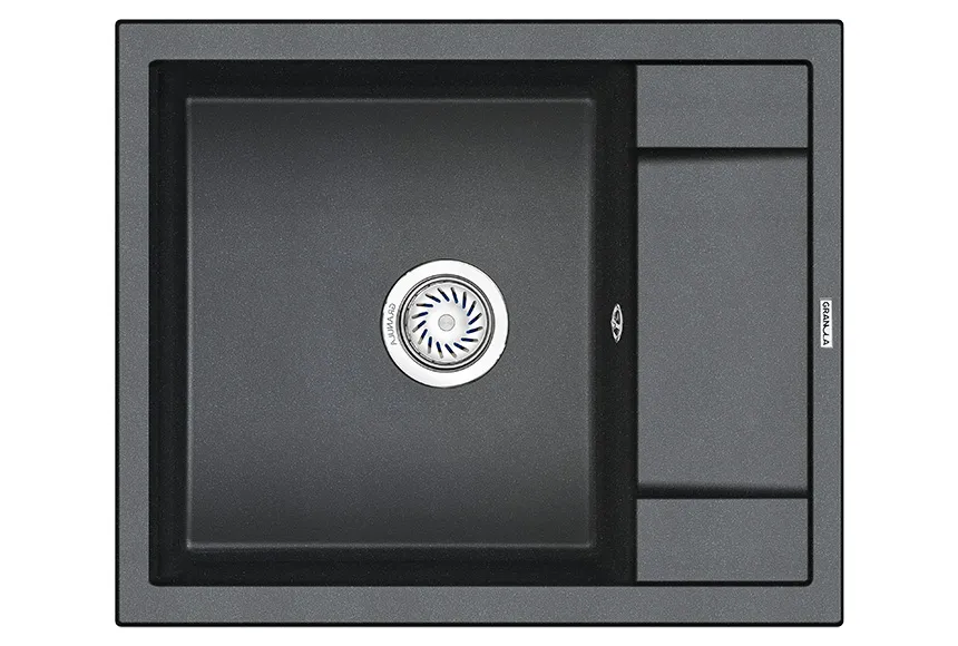 6002, ШВАРЦ (чёрный металлик), кухонная мойка, кварц GRANULA 6002-ST135 - Вид №1