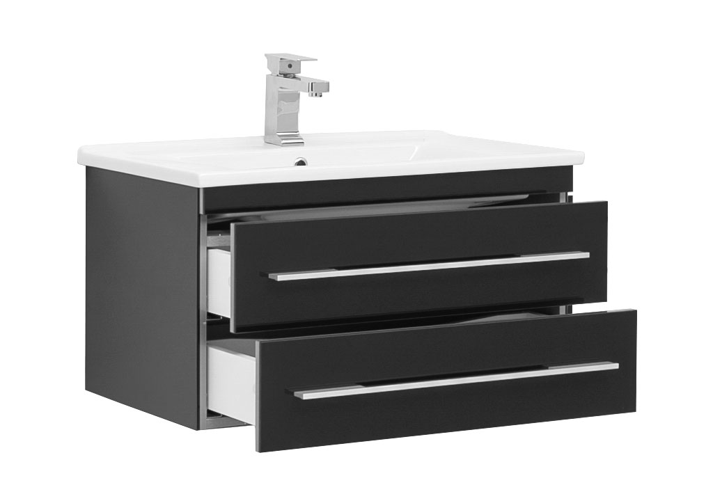 Тумба с раковиной Aquanet Верона N 75 черный (Гранд) 0018629000182319 - Вид №1