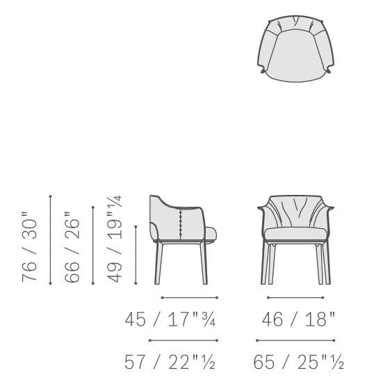 Тканевое кресло с подлокотниками Poltrona Frau коллекция-столы и стулья ARCH-00025770 - Вид №2