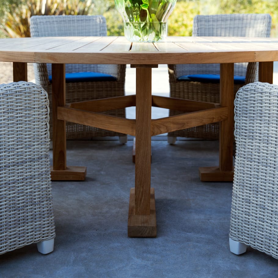 Круглый обеденный стол из тикового дерева JANUS et Cie Беседка ARCH-00081654 - Вид №10