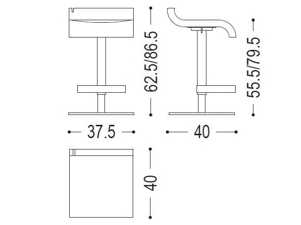 Регулируемая высота деревянный поворотный стул Riva 1920 MIRÒ ARCH-00031783 - Вид №2