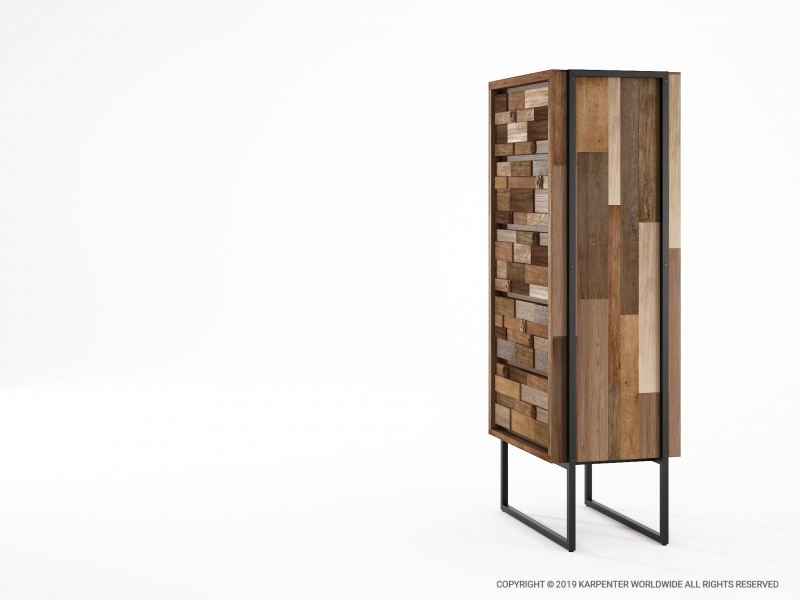 481_1181 Высокий комод с 5 ящиками Karpenter Carv'n in Black  - Вид №2