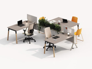 Множественный стол с разделительными панелями