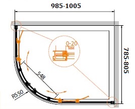 Душевой уголок CEZARES RELAX-RH-2-100/80-P-Bi - Вид №1