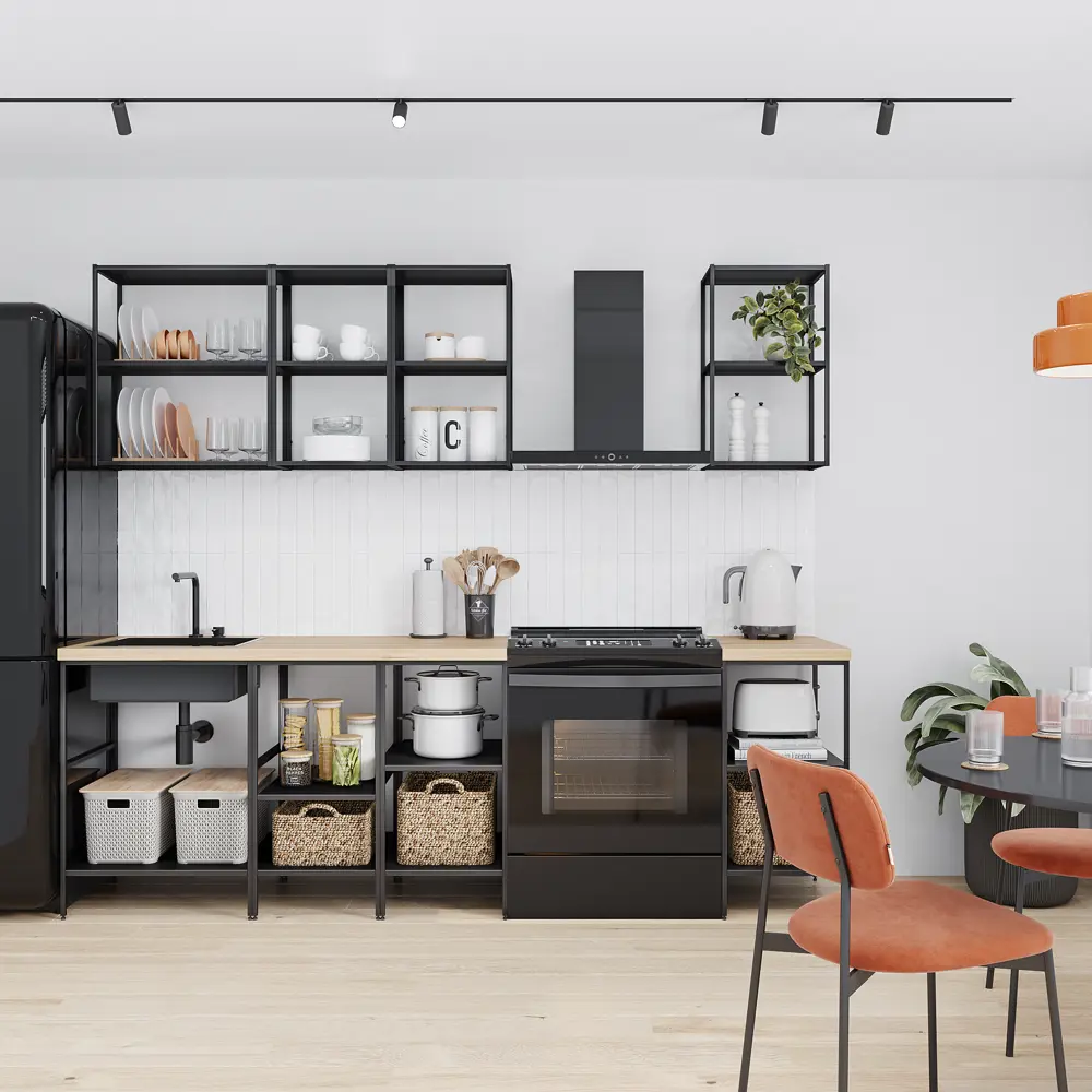 Напольный шкаф KONSENSA для кухни 40x87x56 см черный матовый 89422279 STLM-1570194 - Вид №8