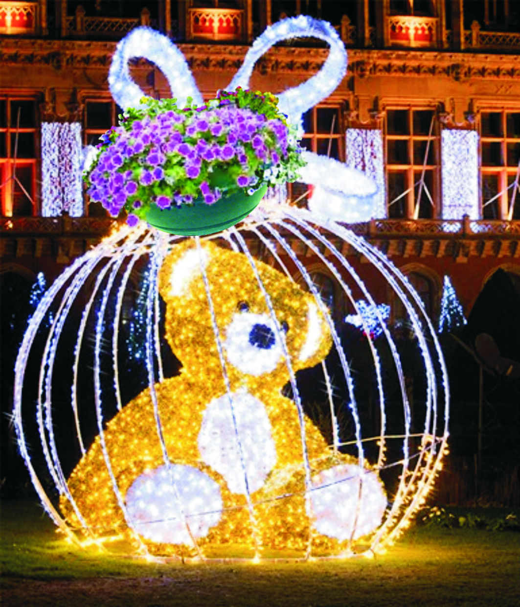 MIK1.01-AF.SV МИШКА в игрушке с кашпо, арт-объект LAB.Space 