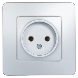 Розетка встраиваемая Systeme Electric Blanca без заземления цвет алюминий 86728861 STLM-2087598