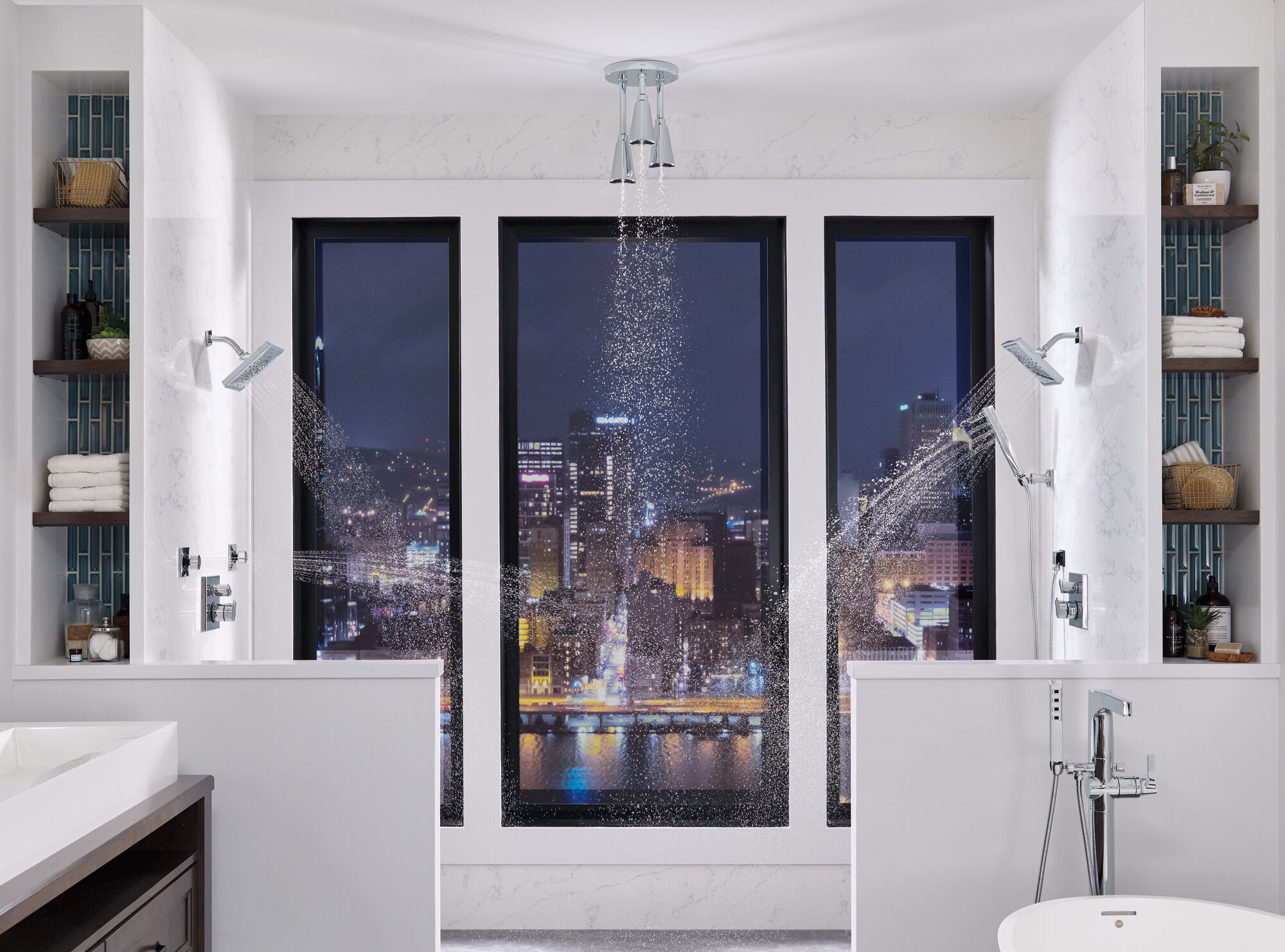 T27867 Трим клапана Angular Modern Monitor® серии 17 со встроенным дивертором на 3 положения Delta Faucet Delta Хром - Вид №1