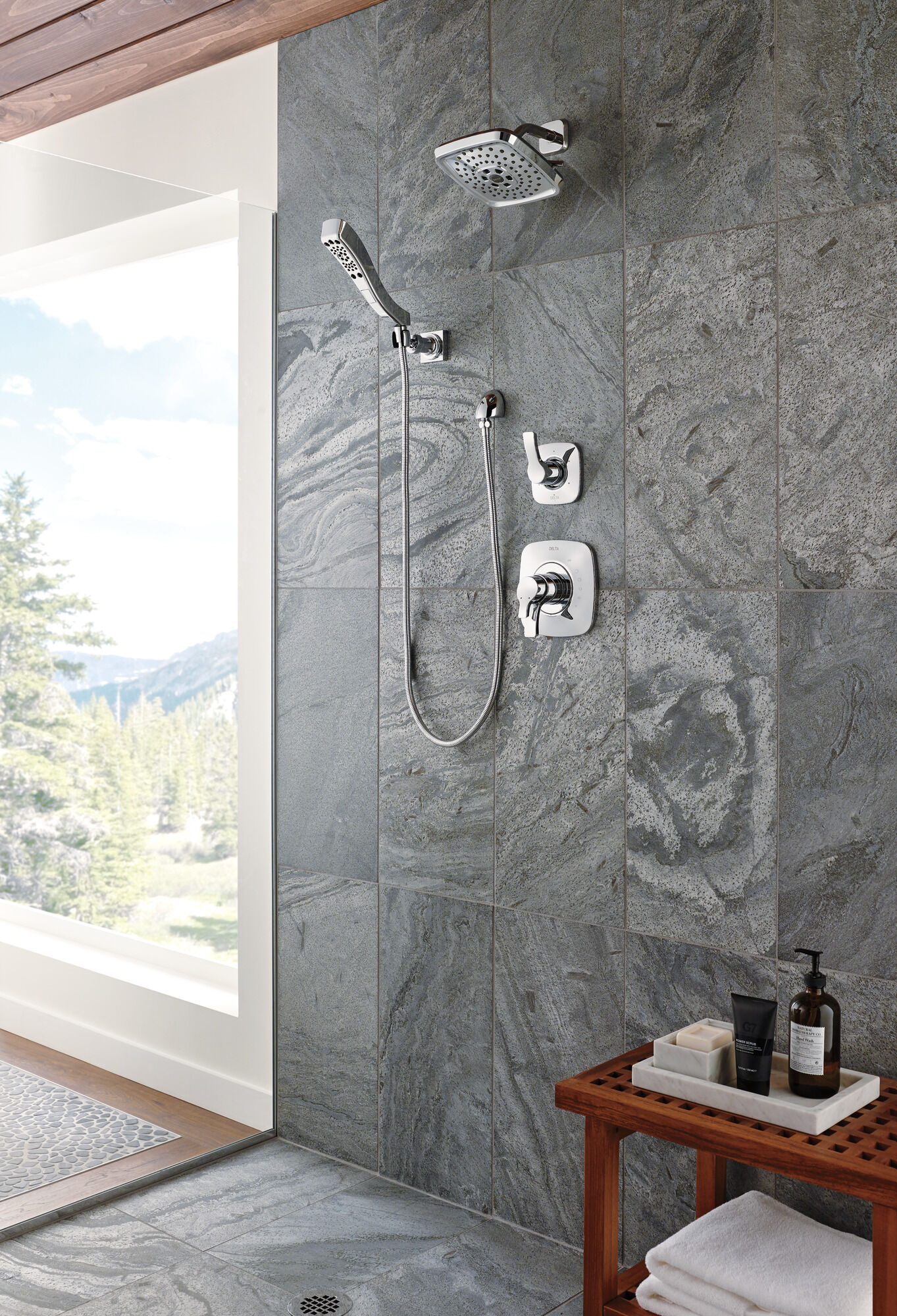 55552 H2Okinetic® Ручной душ с 4 настройками для настенного монтажа Delta Faucet Universal Showering Хром  - Вид №4