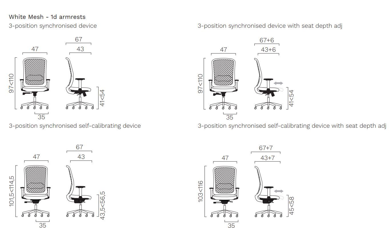 Сетчатый поворотный офисный стул с колесами и мягким сиденьем FREZZA Takk ARCH-00055766 - Вид №22