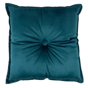 Подушка с пуговицей Бархат 43x43 см цвет морская глубина