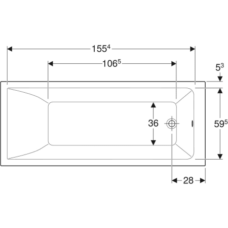 554.304.01.1 Прямоугольная ванна Geberit Renova Plan Geberit  - Вид №20