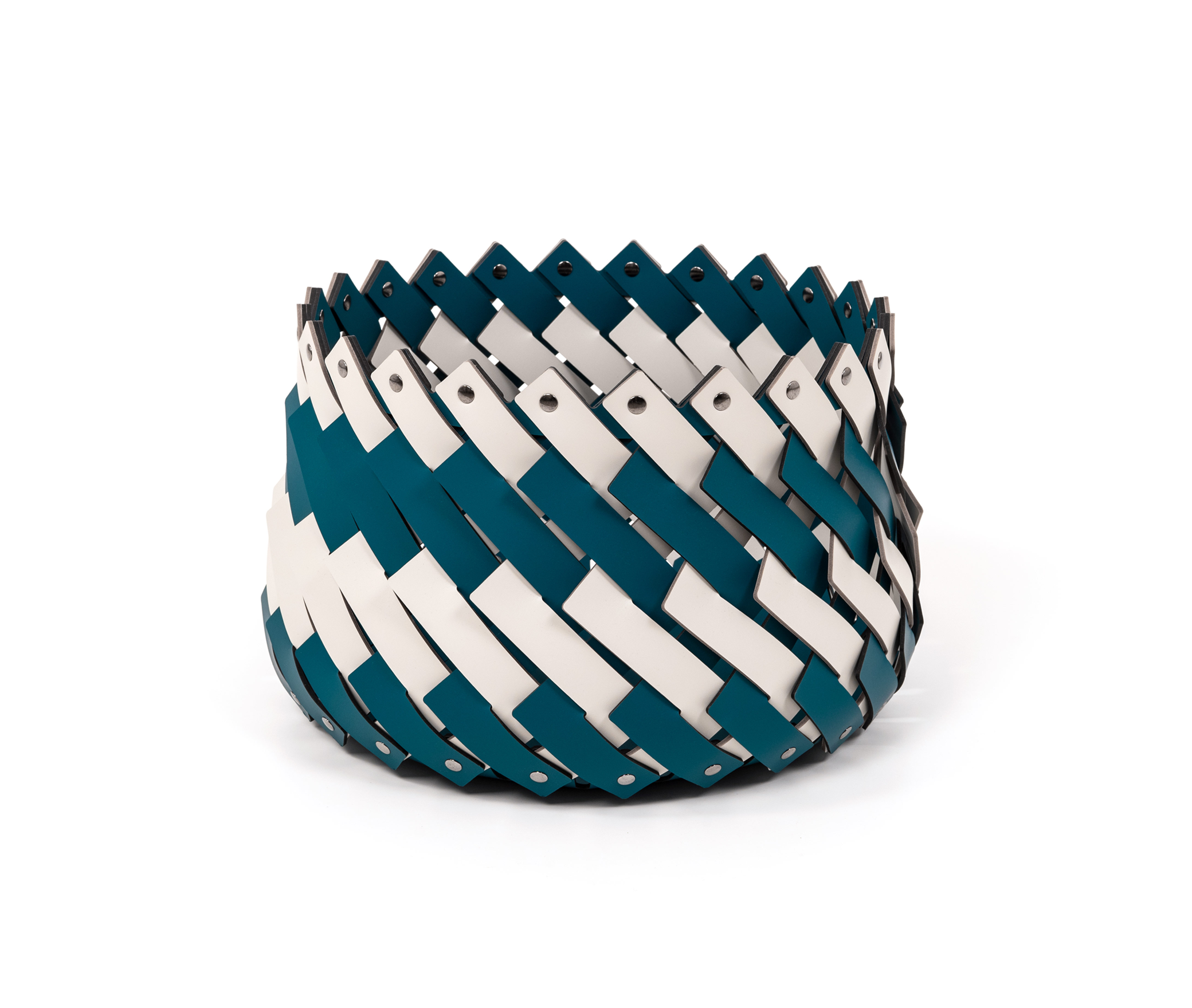 Корзина Almeria Bicolour - Ø 40XH27 см / регенерированная кожа_coffee Pinetti 00.1143.082.048-015 - Вид №4