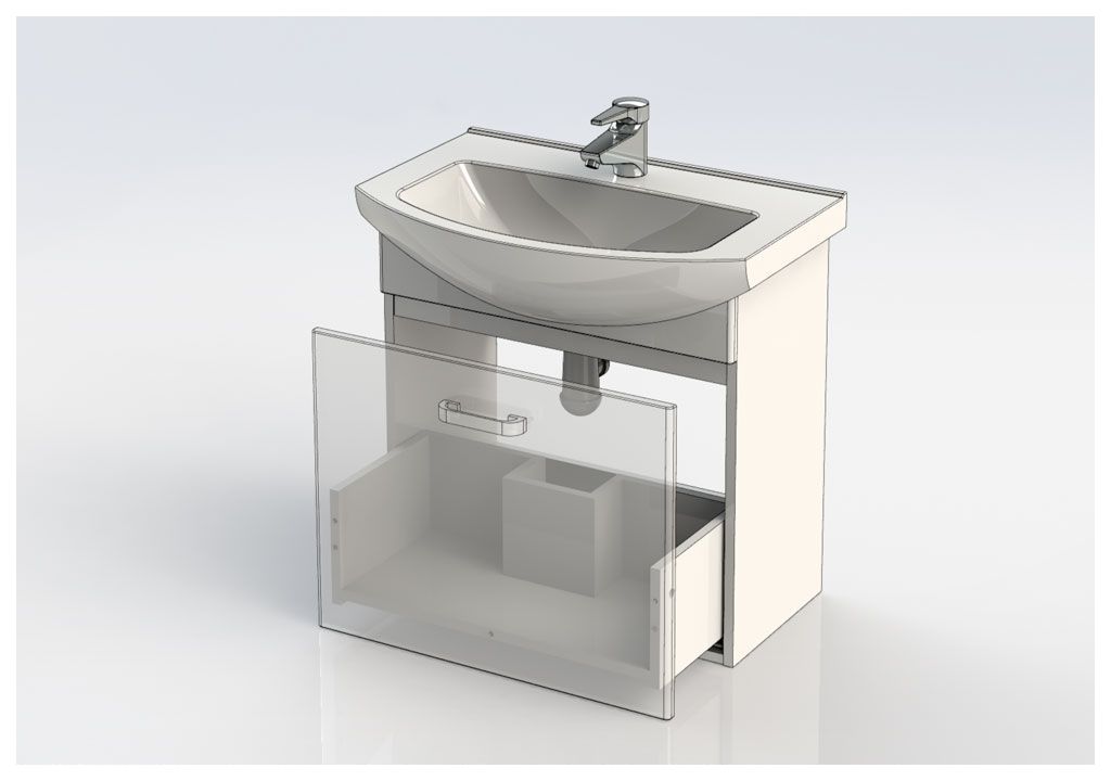 Тумба с раковиной Aquanet Ирис 65 белый (1 ящик) 0019838200182642 - Вид №4