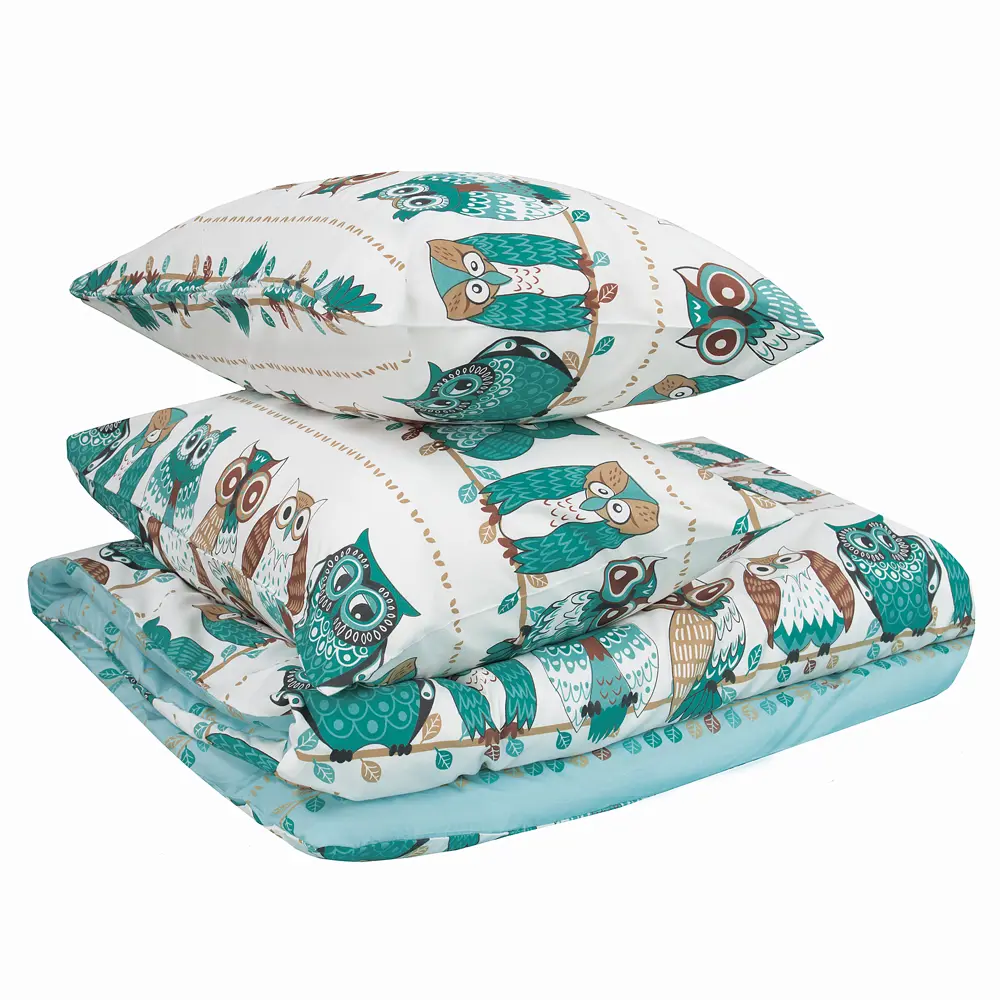 Комплект постельного белья Amore Mio Гарланд евро полисатин синий STLM-2025708 - Вид №1