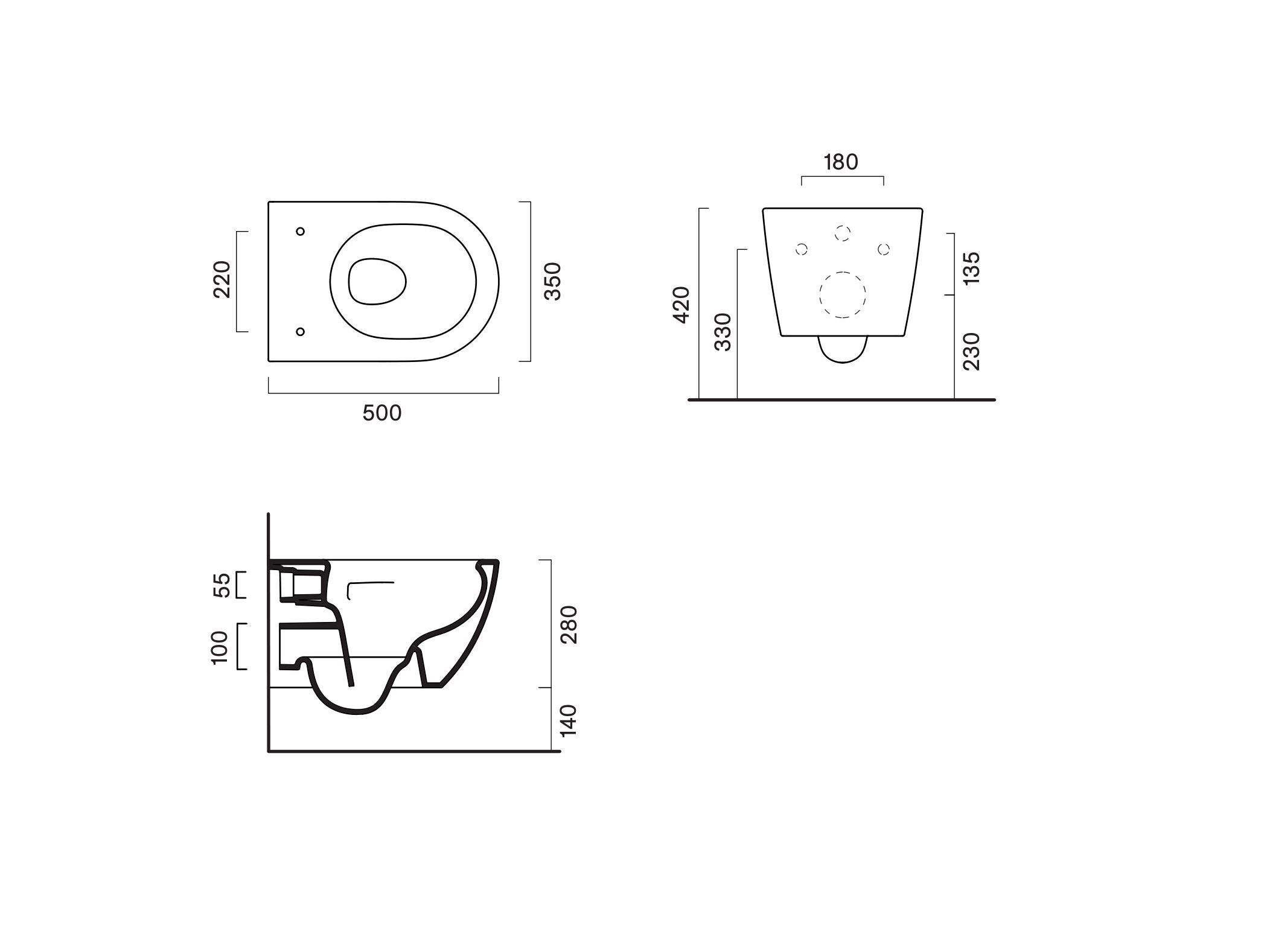 Керамический подвесной туалет без бриды CERAMICA CATALANO сфера ARCH-00102886 - Вид №2