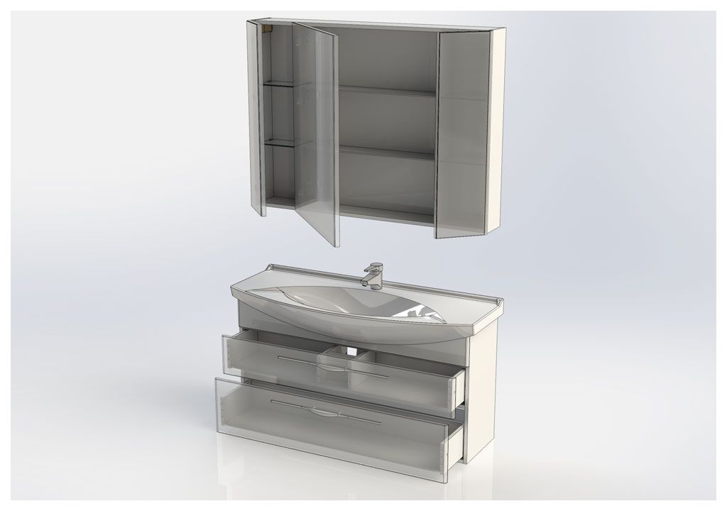 Мебель для ванной Aquanet Ирвин 120 белый 00210256 - Вид №4