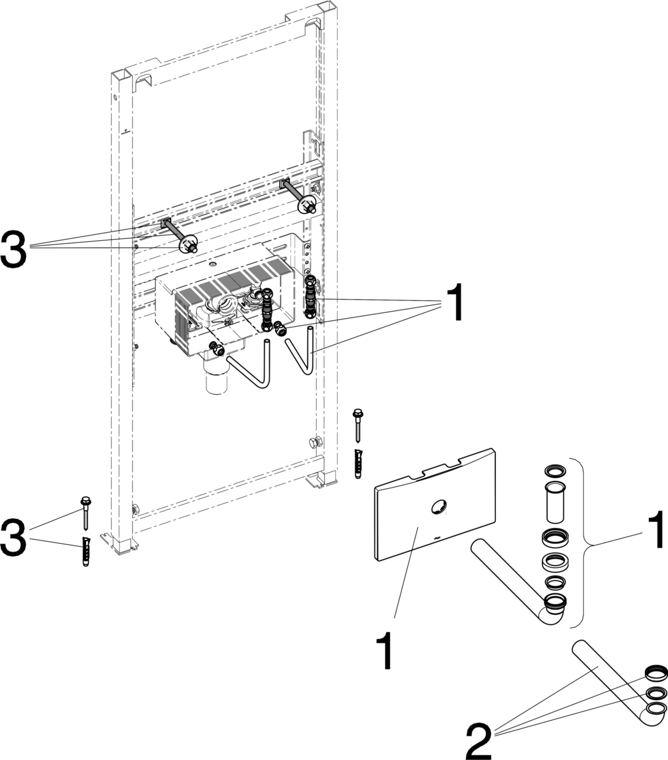 Системная техника  Viega Eco Plus  Элементы для умывальников VIEGA 734 831 Модель 8168 Santreyd  - Вид №3