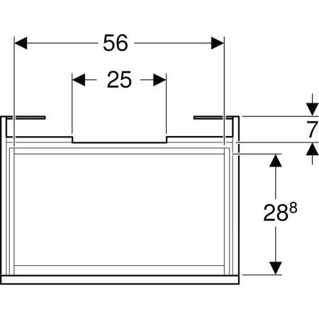 501.907.00.1 Шкафчик для раковины Geberit Renova Plan, с одним выдвижным ящиком и одним внутренним выдвижным ящиком Geberit  - Вид №40