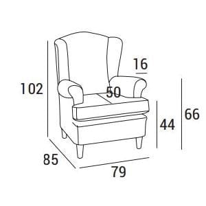 Тканевое кресло с подлокотниками Domingo Salotti 200-202 ARCH-00086919 - Вид №2