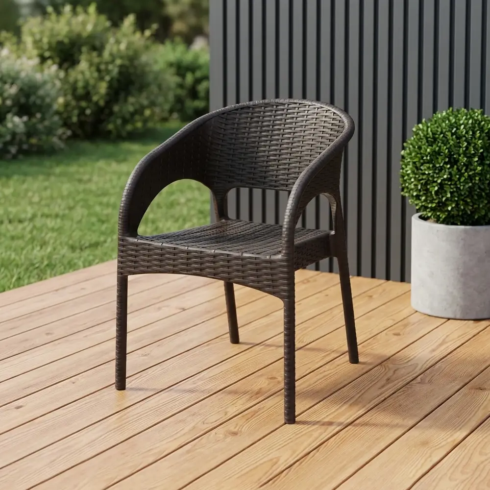 Кресло Rattan Ola Dom 62x58x80.5 см полипропилен цвет коричневый Santreyd STLM-2170235