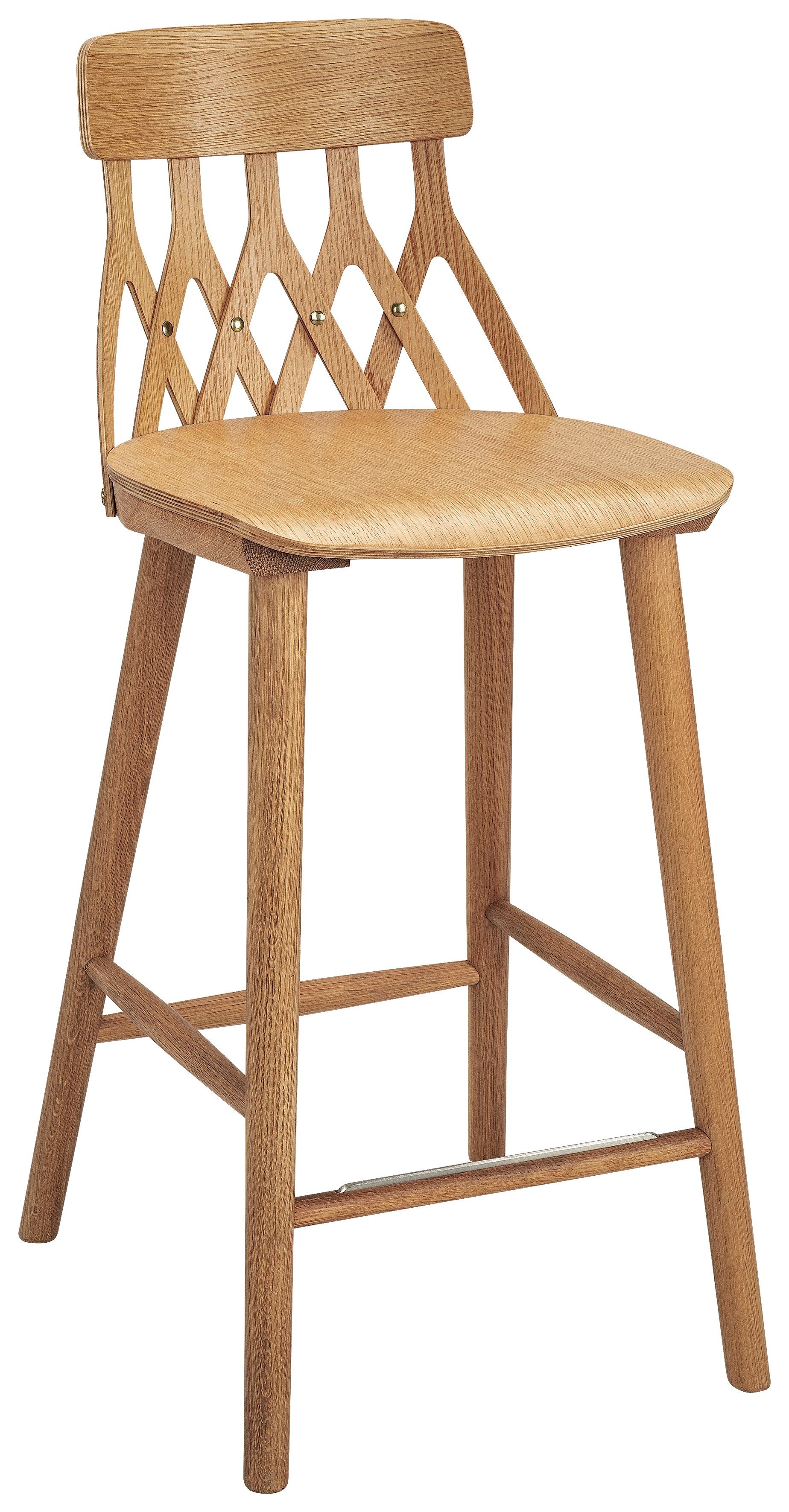 Высокий березовый стул с подставкой для ног Hans K Y5 ARCH-00026325 - Вид №1