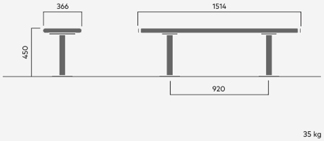 VESTRE Скамья из стали и дерева без спинки April sun-id-1382695 - Вид №4