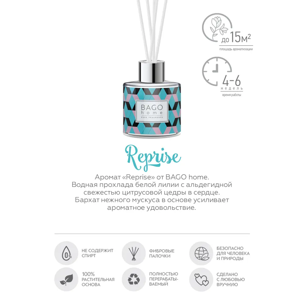 Ароматический диффузор Bago Home Reprise 45 мл 86731837 STLM-2141334  - Вид №2