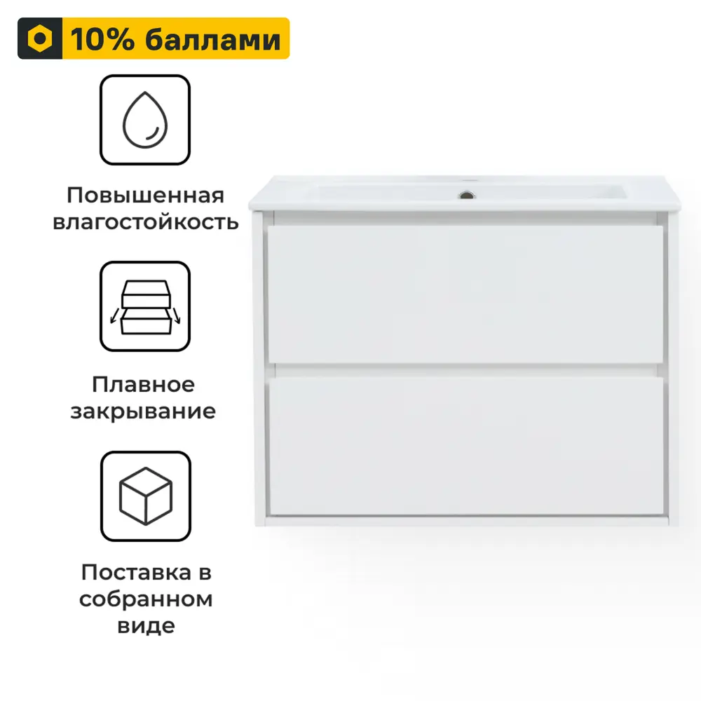 KONSENSA Тумба под раковину Мокка 2.0 - компактная настенная для ванной 89381170 STLM-1373426